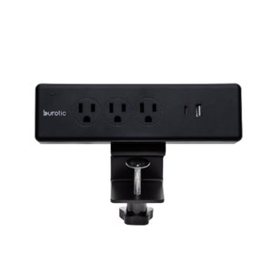 On-Desk Power Bar 3 Power Outlets with USB-A and USB-C Black and White burotic Black