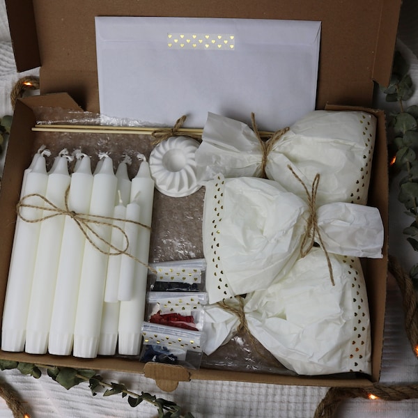 Stabkerzen tauchen Kit, DIY Kit - Dip-Dye Kerzen, Geburtstagsgeschenk,  Bastelset, Geschenkset zum Selbermachen