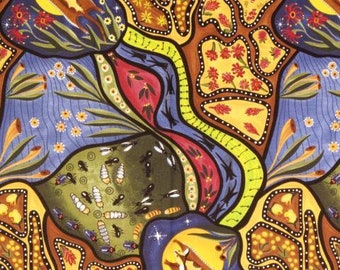 Bambillah Wide - Aboriginal Cotton Fabric M&S Textiles - Fair Trade from Australia, from 0.5m
