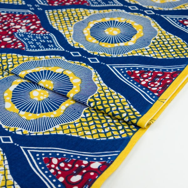 Cotton fabric - Qspice - Fish Eye - African fabric from Ghana - Wax Print, Ankara Wax, Fancy fabrics, Le Fancy - 100% cotton - from 0.5 m