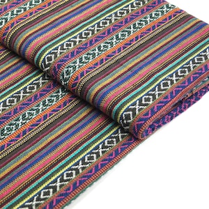 Spirit Rowa woven fabric - handwoven Gheri Ethno fabric from Nepal - upholstery fabric, for bags, jackets, pillows - 100% cotton - from 0.5 meters