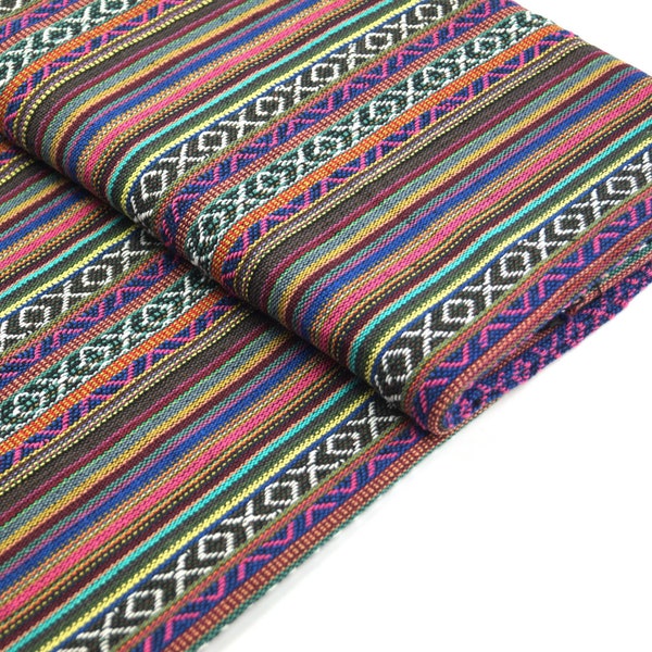 Tela tejida Spirit Rowa - Gheri Ethno fabric tejida a mano desde Nepal - tela para tapicería, para bolsos, chaquetas, cojines - 100% algodón - desde 0,5 metros