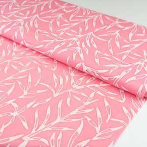 Batik cotton fabric - Pink Grass - Pink colored fabric printed - Waxprint - Batik fabric sold by the meter from 0.5 m