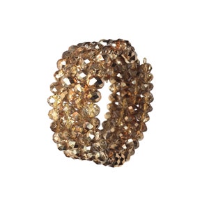 Faceted glass crystal cuff bracelet