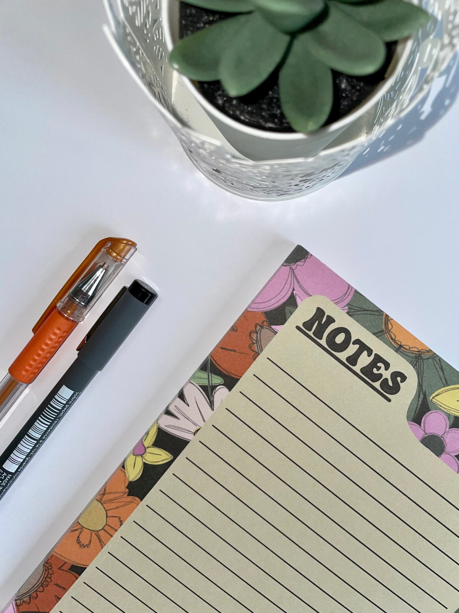 70s floral A5 notebook / tear off notebook / desk notebook / Etsy