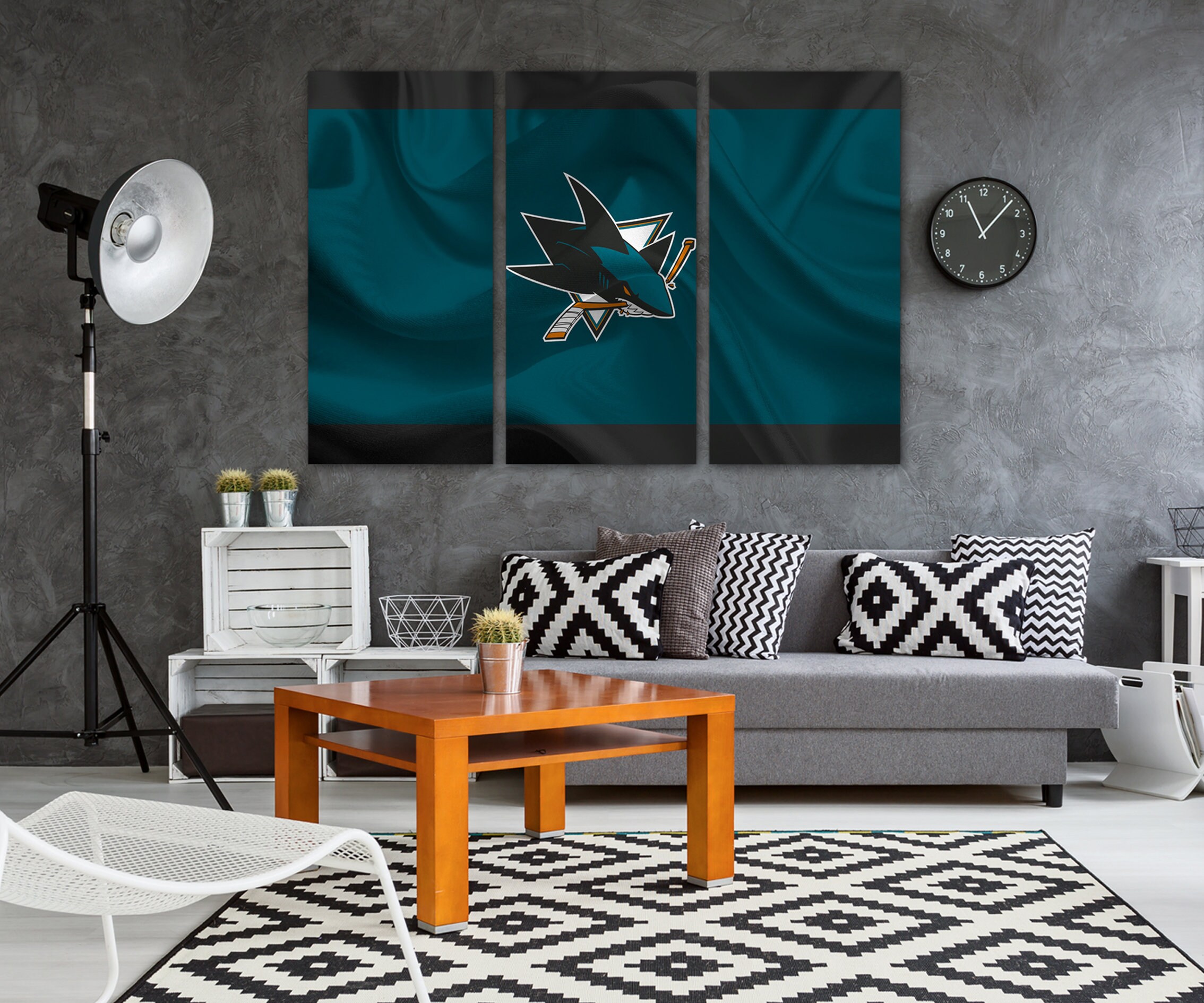 San Jose Sharks Wall Painting 5 Piece Canvas Wall Art Flag Etsy UK