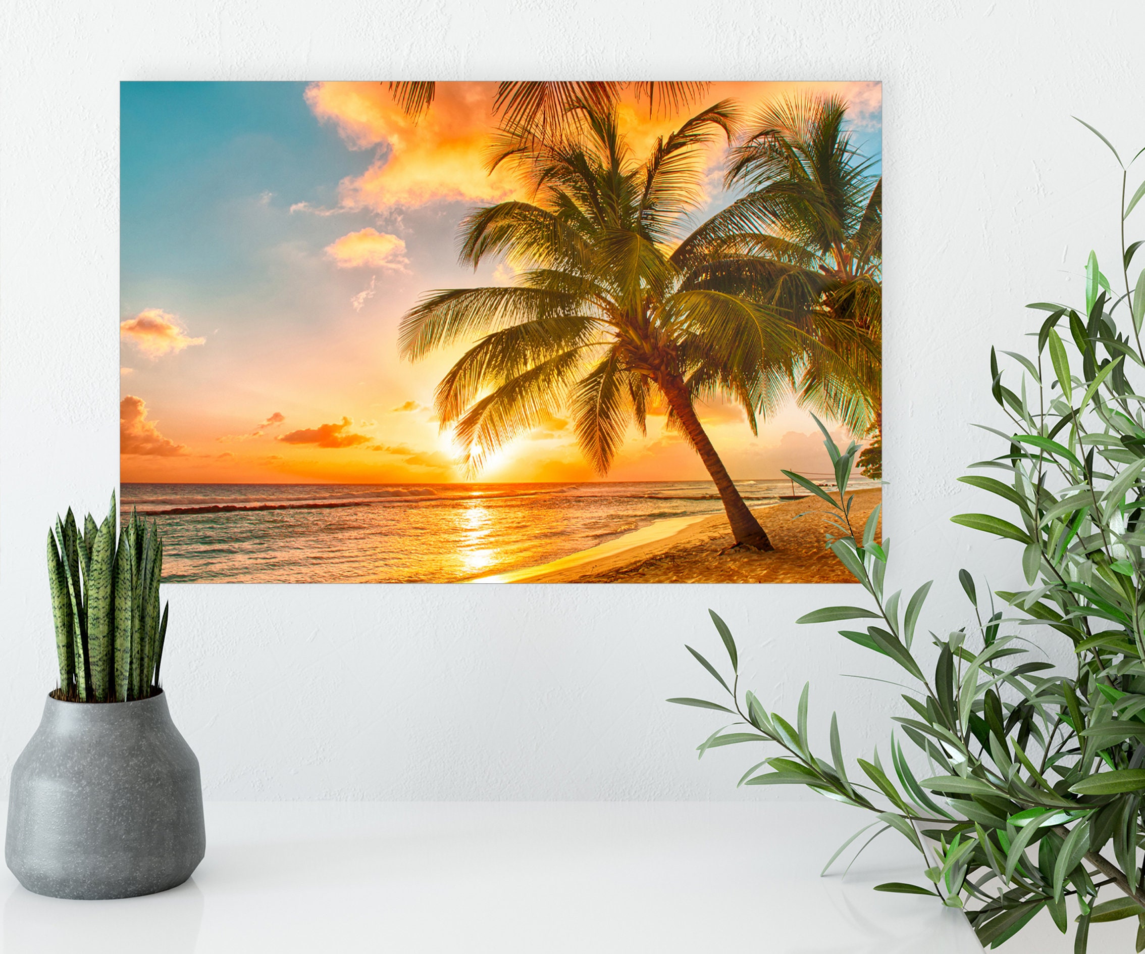 Tropical Beach Canvas Panel Wall Home Decor Office Wall Art | Etsy