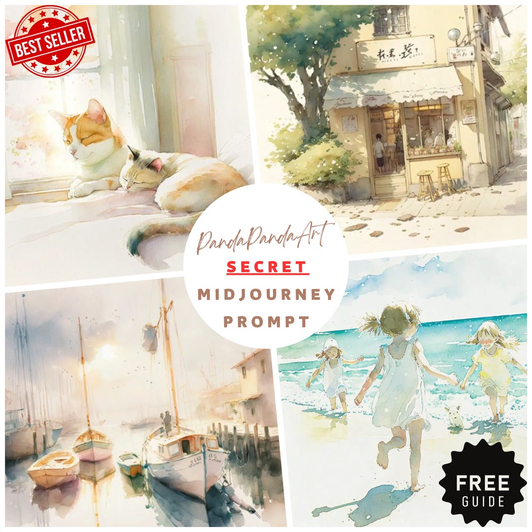2023 Professional Midjourney AI Prompt Template for Dreamy Watercolor
