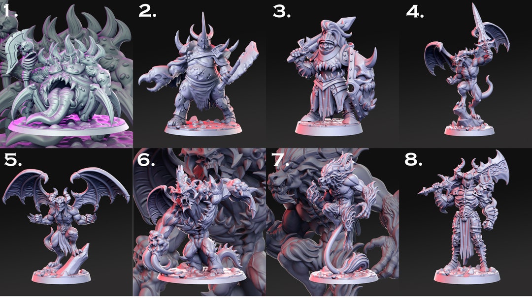 Devils Tabletop Demons and Devils Part 2. RN Estudio 28-32mm 3d Miniature Tabletop/ RPG ...