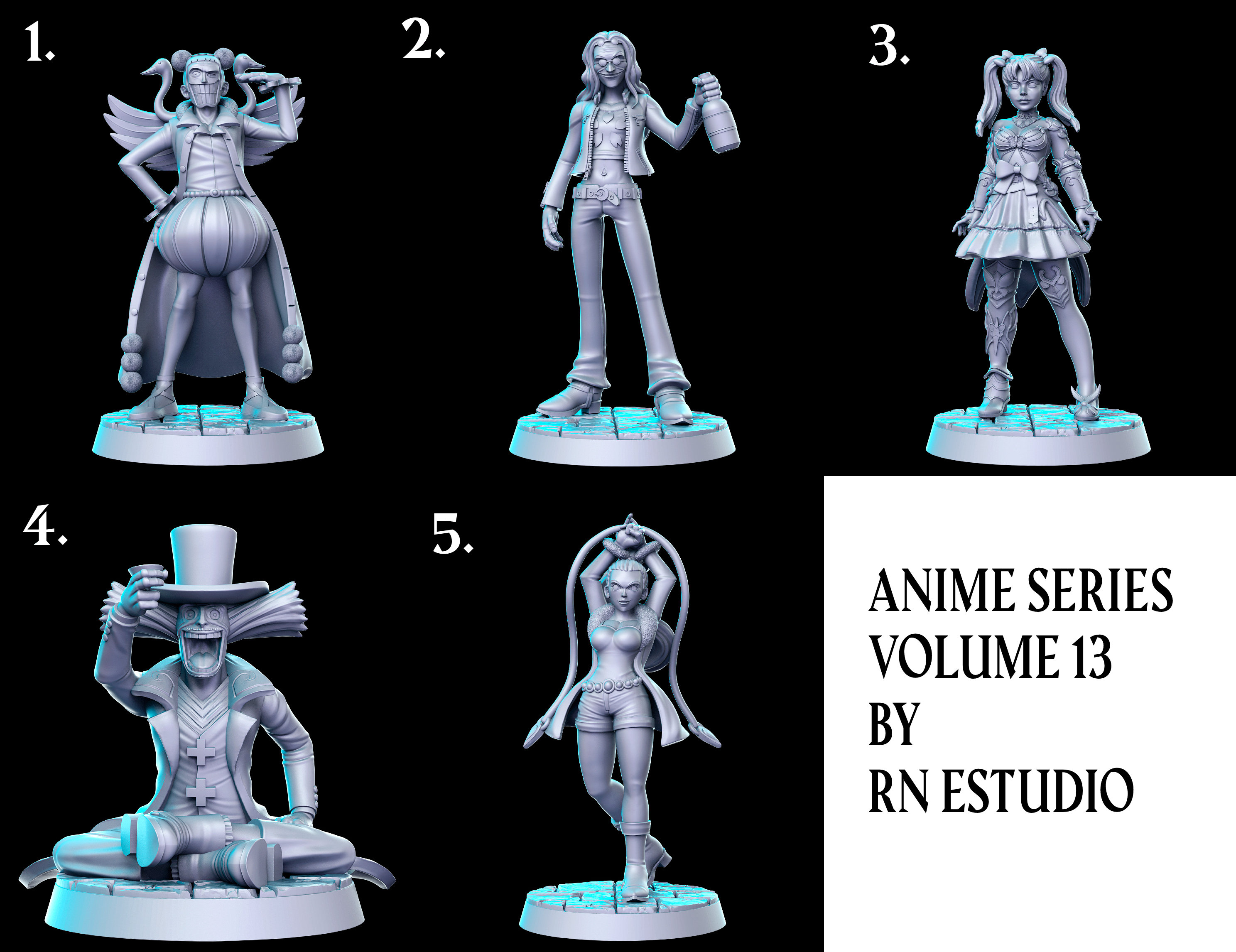 Anime Series Volumes 13-15 March-may 2024 Set by RNE Studio 3d