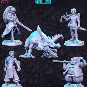 Classic JRPG Volume 20-22 August-October 2023 set by RNE Studio 3d Miniature Tabletop/ RPG/ DnD / 32mm