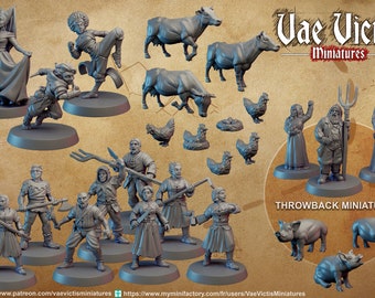 Village Uprising August 2022 set by Vae Victis  28-32mm 3d Miniature Tabletop/ RPG/ DnD