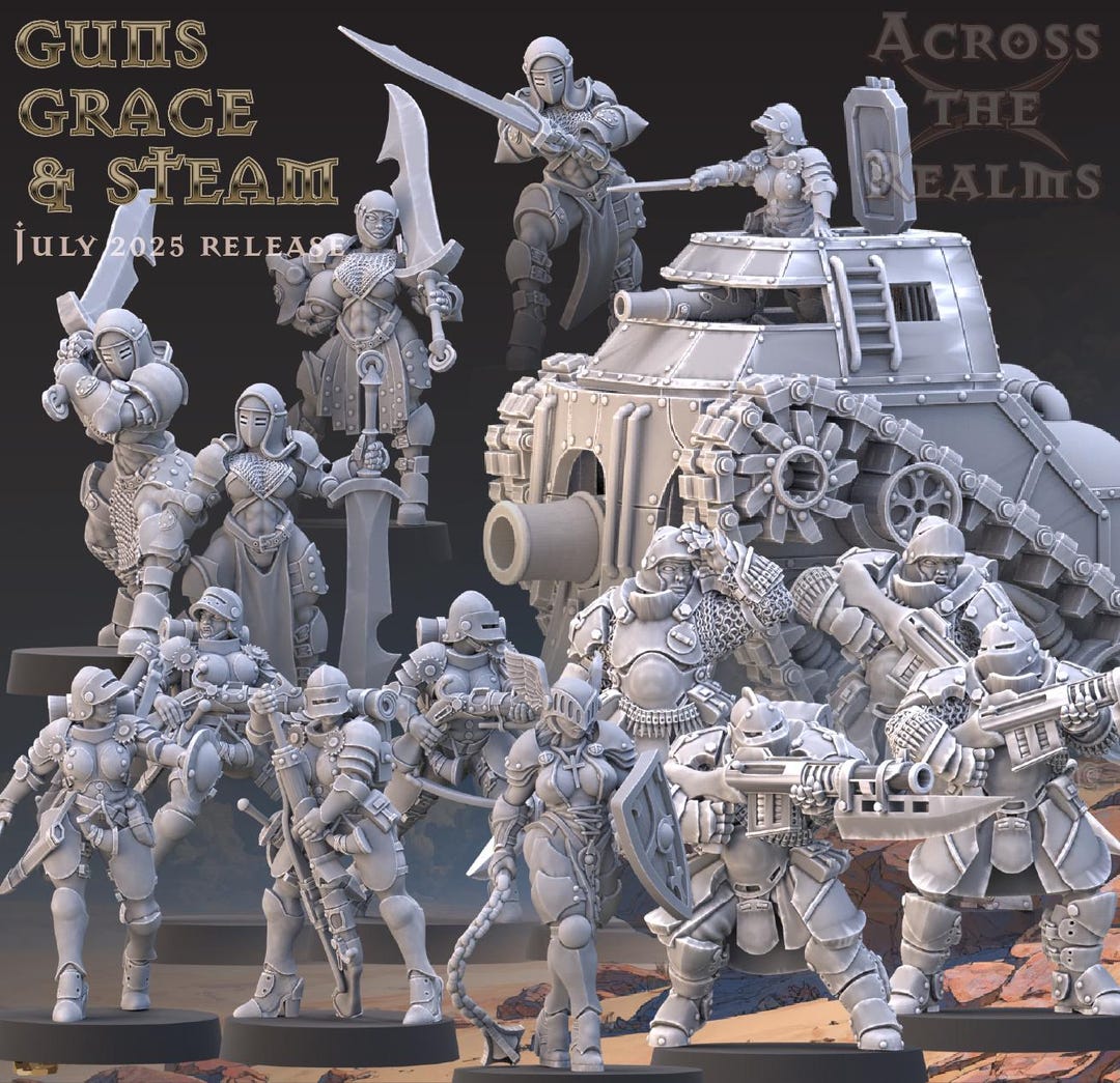Gun Grace R Guns, Grace and Steam July 2025 Across the Realms 32mm 3d Miniature ...