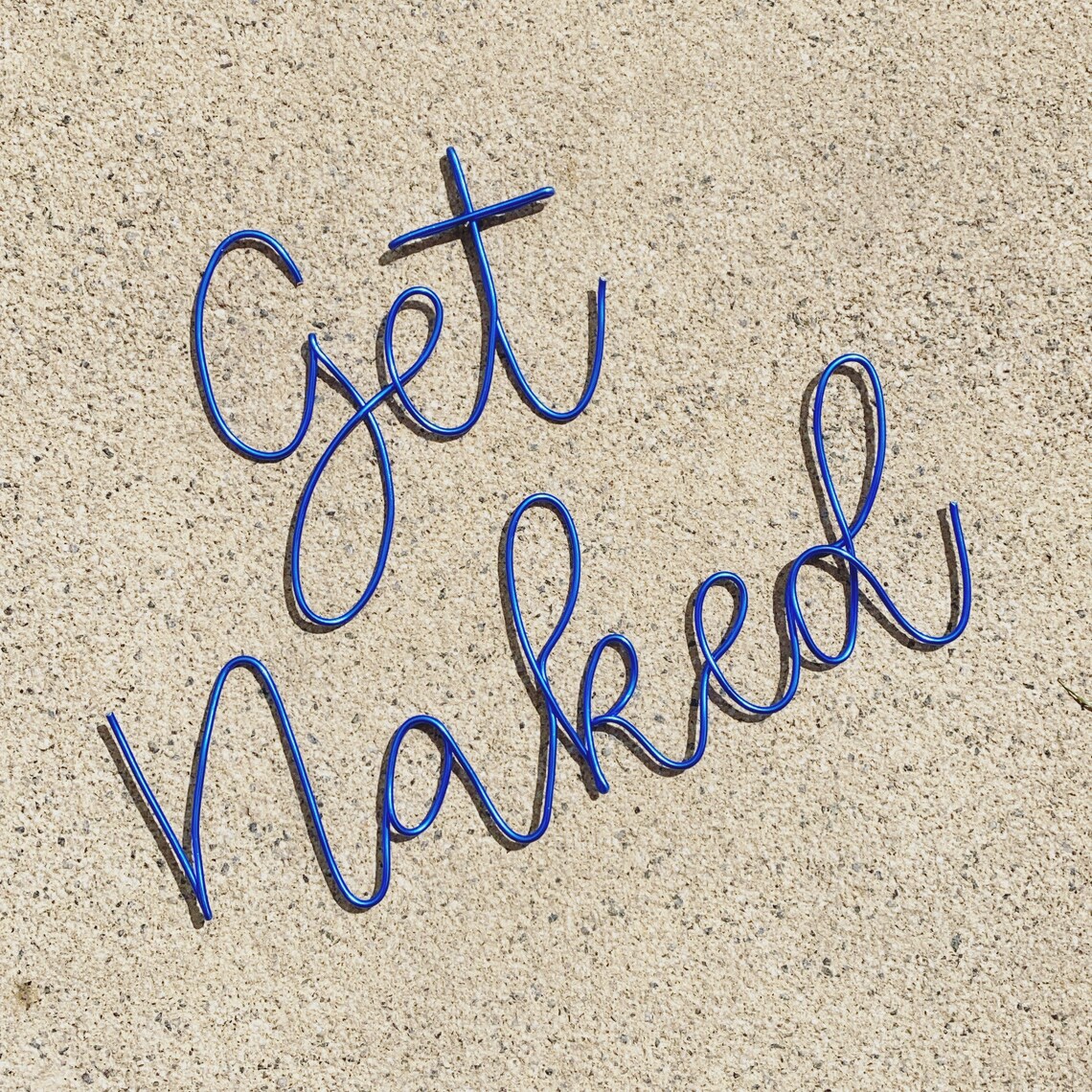 Handmade Get Naked Wire Words Bathroom Decor Wall Mural Slogan | Etsy