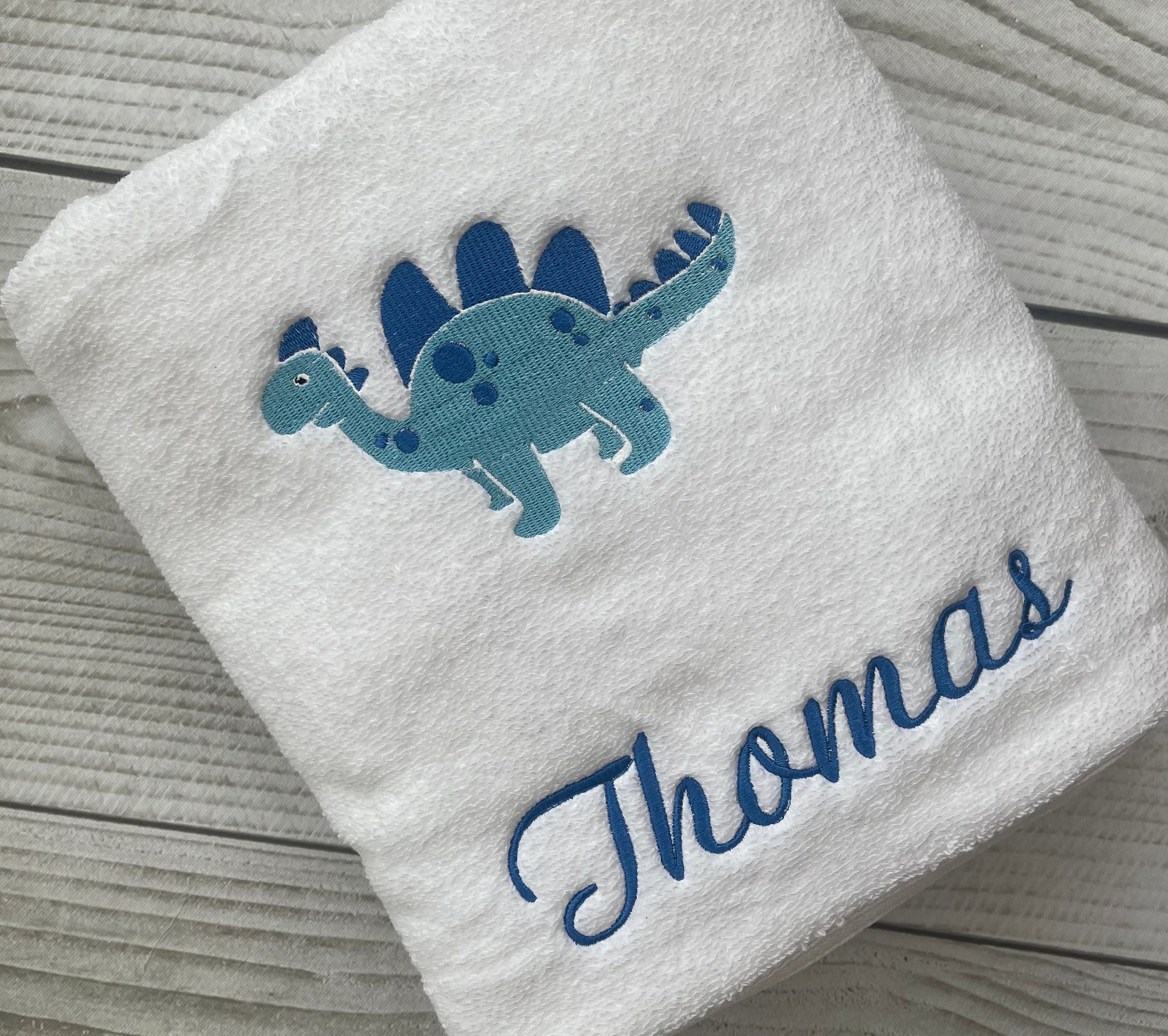 Embroidered Personalised Dino Dinosaur Bath Towel Kids Towel Etsy UK