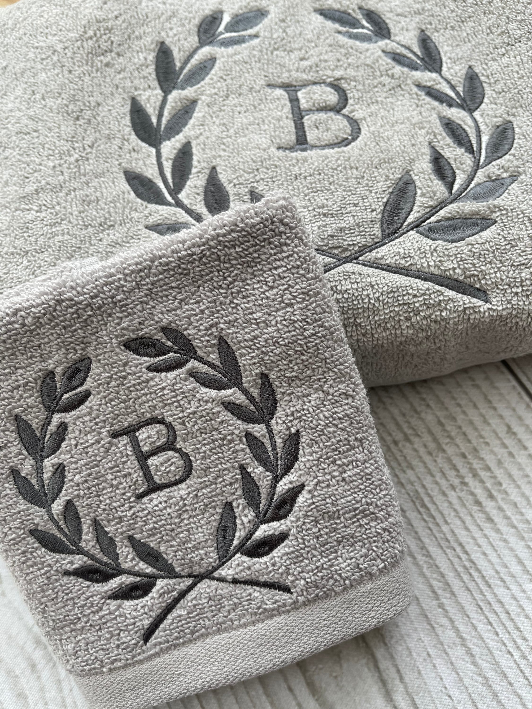 Personalised monogram towels embroidered towels set initials Etsy