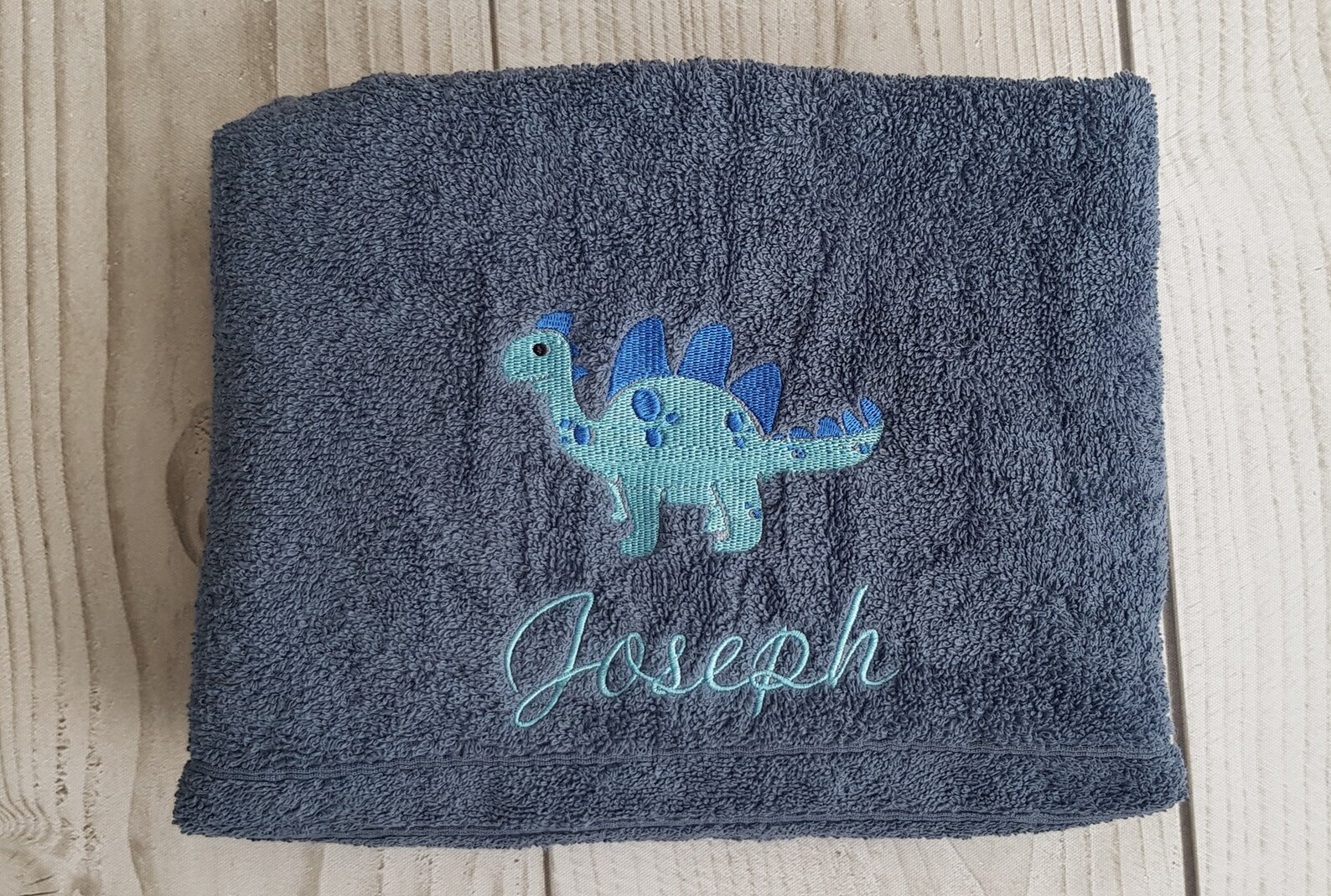 Embroidered Personalised Dino Dinosaur Bath Towel Kids Towel Etsy UK
