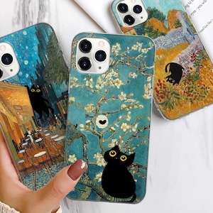 Van Gogh Phone Case - Cat Meme Art Cover for iPhone, Samsung & Google Pixel