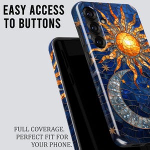 Celestial Stained Glass Phone Case – Sun Moon Art Cover for Samsung S26 Ultra S25 S24 FE S23 A17 iPhone 17 Pro Max 16 15 Plus 14 Pixel 10 9A image 15