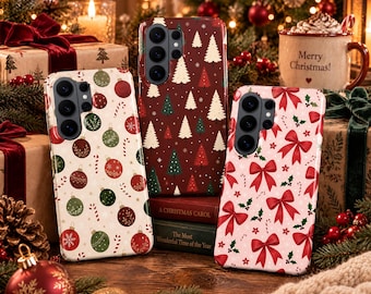 Vintage Christmas Phone Case – Retro Winter Gift Cover for Samsung S26 Ultra S25 FE S24 S23 iPhone 18 Pro Max 17 16 15 Plus 14 Pixel 11 10A