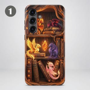 Telefoonhoesje met boekenthema – Fantasy Bookshelf-hoesje voor Samsung S26 Ultra S25 FE S24 S23 A17 A57 iPhone 18 Pro Max 17 16 15 Plus 14 Pixel 11 10A afbeelding 5