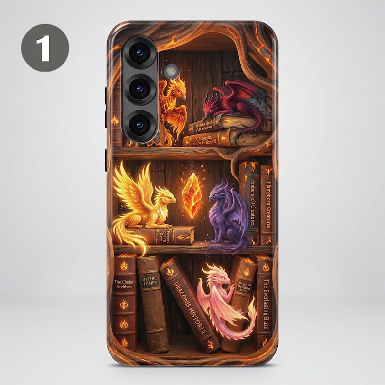 Telefoonhoesje met boekenthema – Fantasy Bookshelf-hoesje voor Samsung S26 Ultra S25 FE S24 S23 A17 A57 iPhone 18 Pro Max 17 16 15 Plus 14 Pixel 11 10A afbeelding 5