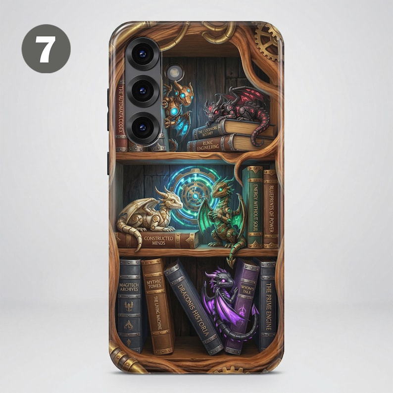Telefoonhoesje met boekenthema – Fantasy Bookshelf-hoesje voor Samsung S26 Ultra S25 FE S24 S23 A17 A57 iPhone 18 Pro Max 17 16 15 Plus 14 Pixel 11 10A afbeelding 11