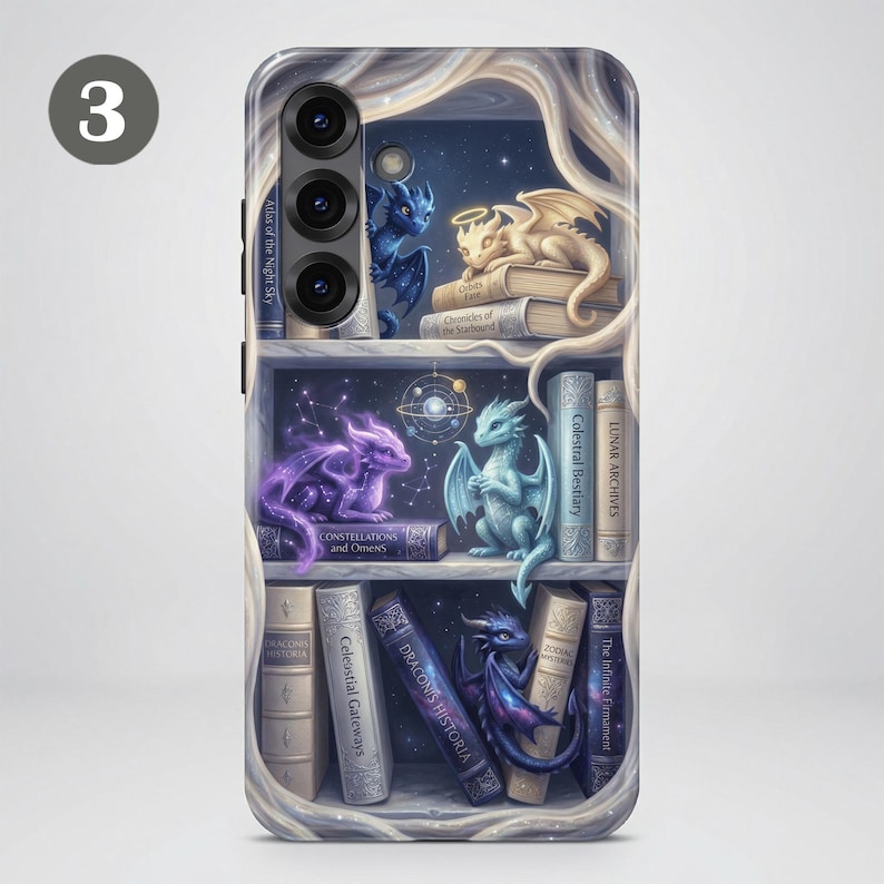 Telefoonhoesje met boekenthema – Fantasy Bookshelf-hoesje voor Samsung S26 Ultra S25 FE S24 S23 A17 A57 iPhone 18 Pro Max 17 16 15 Plus 14 Pixel 11 10A afbeelding 7