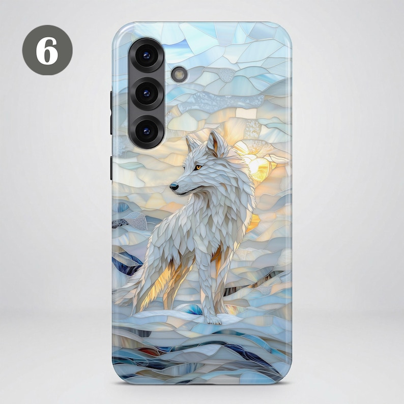 Stained Glass Animal Phone Case – Winter Art Cover for Samsung S26 Ultra S25 S24 FE S23 A17 iPhone 17 Pro Max 16 15 Plus 14 13 Pixel 10 9A image 10