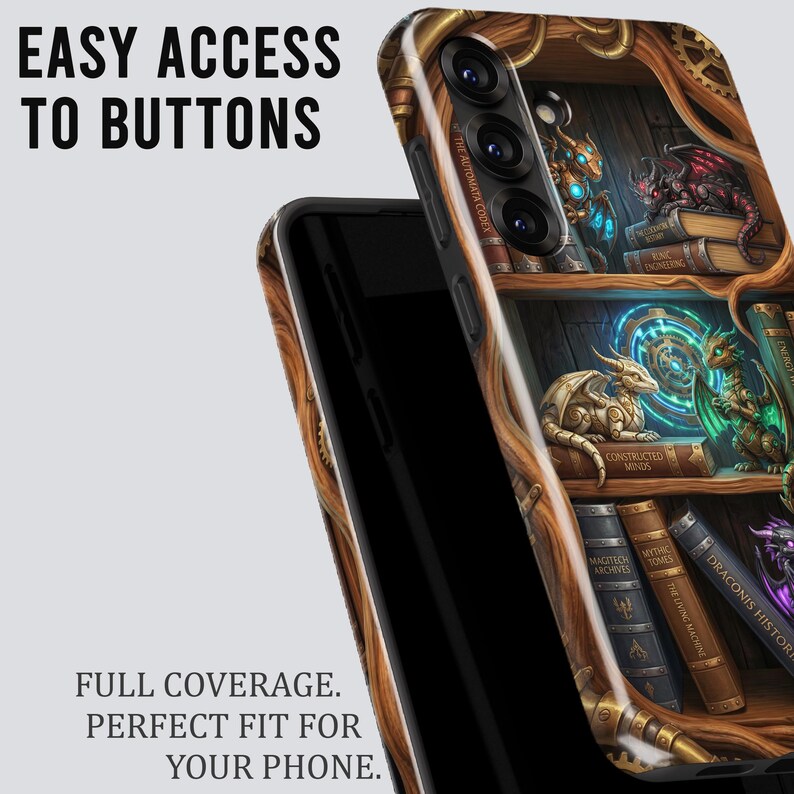 Telefoonhoesje met boekenthema – Fantasy Bookshelf-hoesje voor Samsung S26 Ultra S25 FE S24 S23 A17 A57 iPhone 18 Pro Max 17 16 15 Plus 14 Pixel 11 10A afbeelding 15