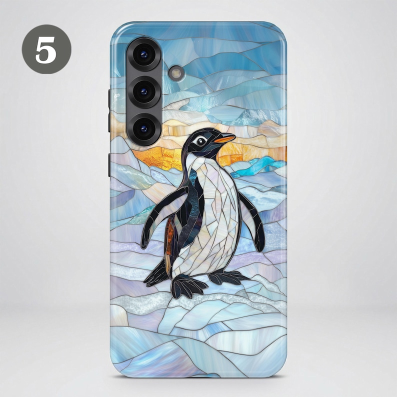 Stained Glass Animal Phone Case – Winter Art Cover for Samsung S26 Ultra S25 S24 FE S23 A17 iPhone 17 Pro Max 16 15 Plus 14 13 Pixel 10 9A image 9