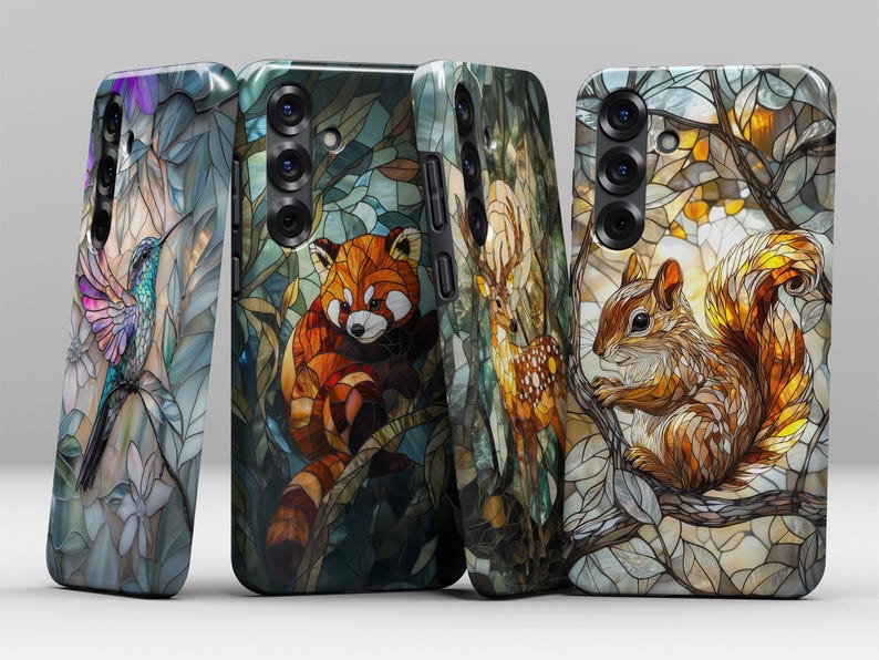 Stained Glass Animal Phone Case – Mosaic Art Cover for Samsung S26 Ultra S25 S24 FE A56 A17 iPhone 17 Pro Max 16 15 Plus 14 13 Pixel 10 9A image 17