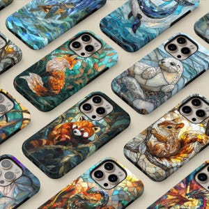 Coque de téléphone en vitrail pour iPhone 16 15 14 13 12 11 Pro Max Mini Samsung S25 Ultra S24 FE S23 Plus S22 S21 A55 Pixel 9A
