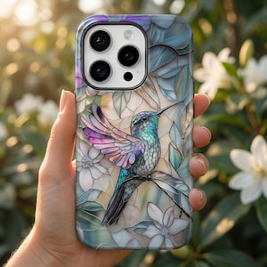 Stained Glass Phone Case –  Floral Hummingbird Cover for iPhone 17 Pro Max 16 15 14 13 Samsung S26 Ultra S25 S24 FE S23 Plus A17 Pixel 10 9A