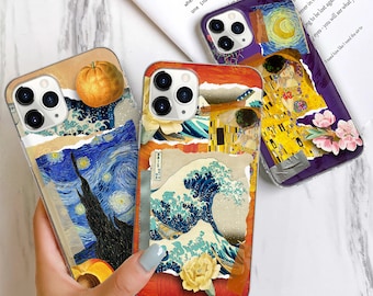 Aesthetic Art Phone Case Abstract Cover pour iPhone 15 14 13 12 11 Pro Max 6 7 8 Plus Samsung S24 S23 S22 S21 S20 FE Ultra A14 A15 A25 A54