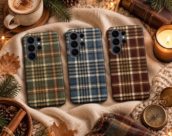 Cozy Plaid Phone Case – Tartan Checkered Cover for Samsung S26 Ultra S25 FE S24 S23 S22 iPhone 18 Pro Max 17 16 15 Plus 14 13 Pixel 11 10A 9