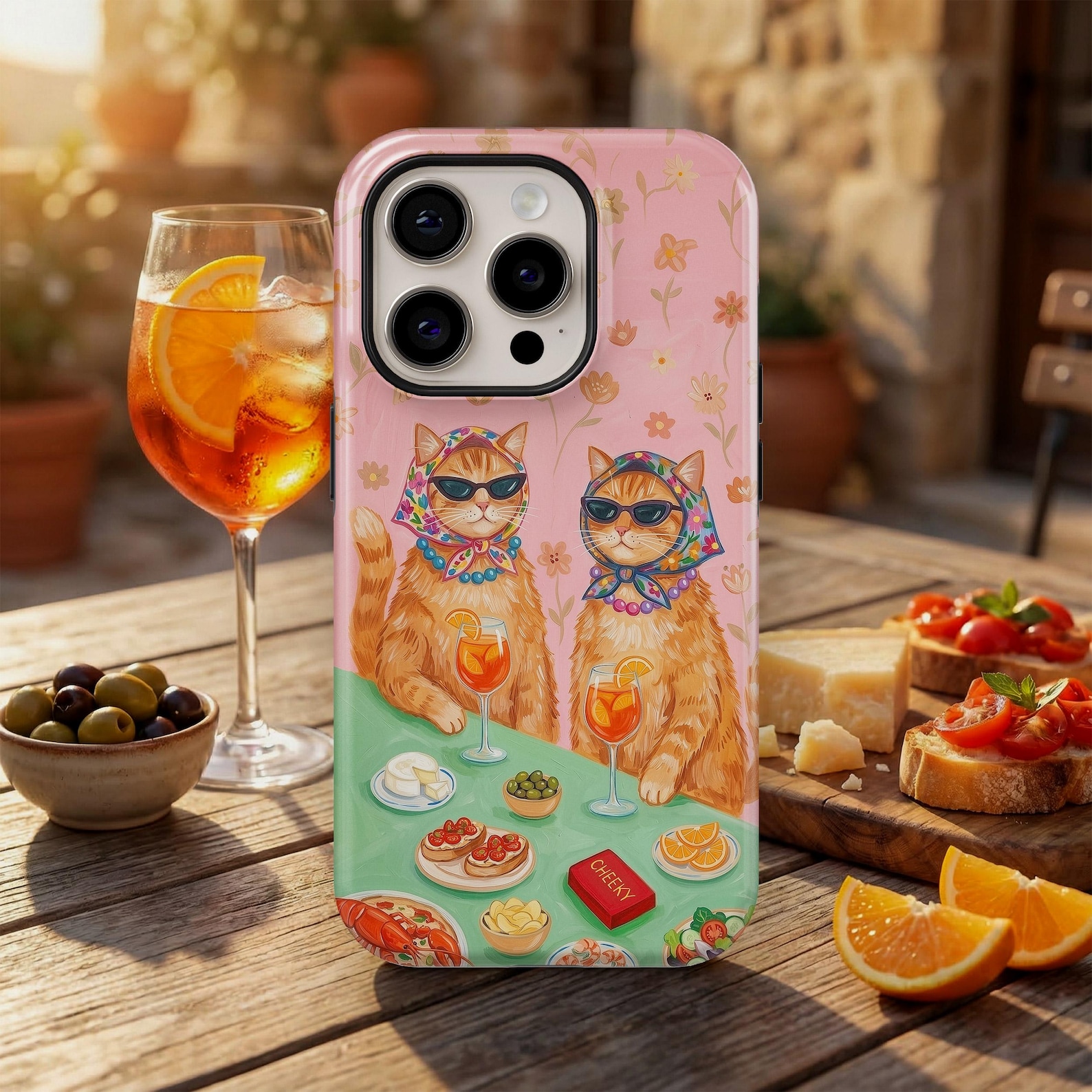 Funny Cat Phone Case – Italian Summer Aesthetic Cover for iPhone 17 Pro ...