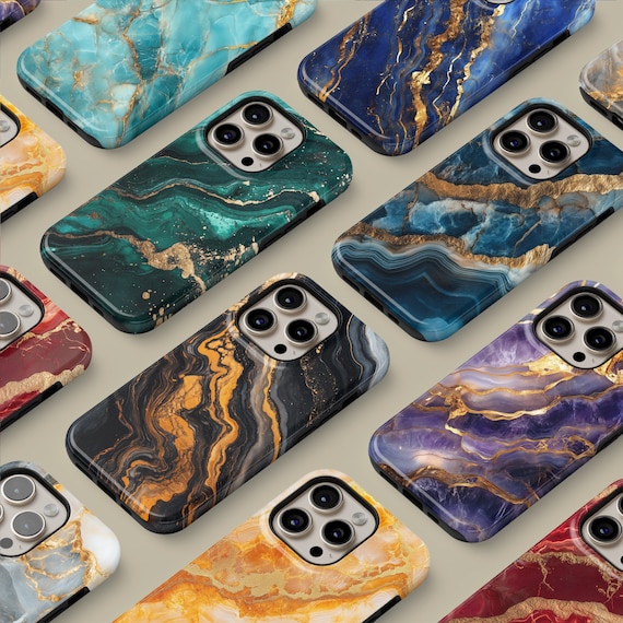 Marble Phone Case – Luxury Gold Vein Cover for iPhone 17 Pro Max 16 15 14 13 12 11 Samsung S26 Ultra S25 S24 FE S23 Plus A56 A17 Pixel 10 9A