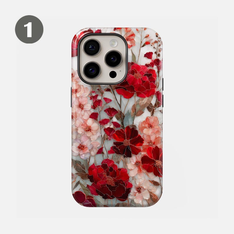 Stained Glass Flower Phone Case – Mosaic Floral Cover for iPhone 17 Pro ...