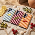 Fruit Retro Striped Phone Case \u2013 Cute Summer Cover Lemon Cherry Olive for Samsung S26 Ultra S25 FE S24 S23 iPhone 17 Pro Max 16 15 Pixel 10 product logo