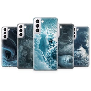 Custodia per telefono Sea Wave Custodia blu oceano per Samsung S25 S24 FE S23 Ultra S22 Plus S21 S20 Note 20 A15 A16 A21 A26 A33 A36 A52 A53 A54 A55 A56