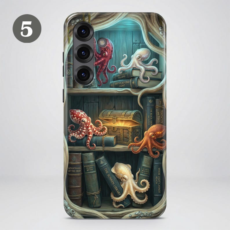 Telefoonhoesje met boekenthema – Fantasy Bookshelf-hoesje voor Samsung S26 Ultra S25 FE S24 S23 A17 A57 iPhone 18 Pro Max 17 16 15 Plus 14 Pixel 11 10A afbeelding 9