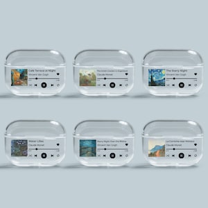 Van Gogh Airpods-hoesje Claude Monet doorzichtige hoes geschikt voor Airpods Pro/4/3/2/1 Apple Beats Pro / Studio Buds + / Buds 2 / Live / FE