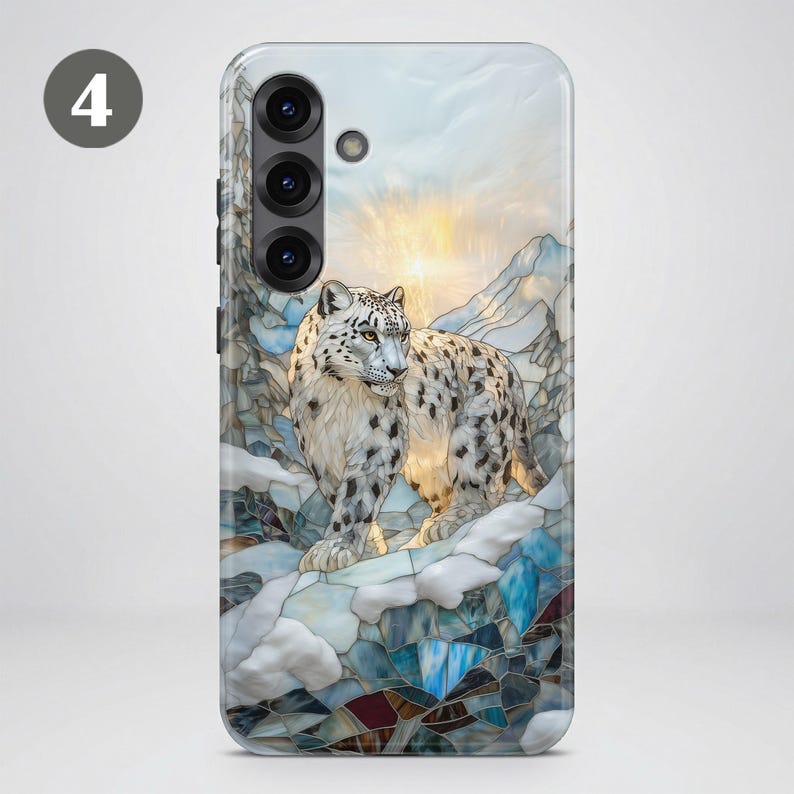 Stained Glass Animal Phone Case – Winter Art Cover for Samsung S26 Ultra S25 S24 FE S23 A17 iPhone 17 Pro Max 16 15 Plus 14 13 Pixel 10 9A image 8