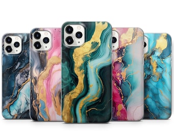 Marble Phone Case with Gold – Abstract Cover for iPhone 17 Pro Max 16 15 14 13 12 11 Samsung S26 Ultra S25 FE S24 A17 A56 A57 Pixel 10 9A