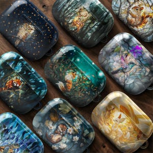 Stained Glass Animal Airpod Case – Colorful Art Cover for Airpods Pro 4 3 2 1 Samsung Galaxy Buds Pro 2 FE Live Plus Google Pixel Buds Pro 2