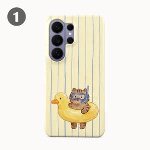 Cute Capybara Striped Phone Case – Whimsical Kawaii Cat Frog Cover for Samsung S26 Ultra S25 FE S24 S23 Plus iPhone 17 Pro Max 16 15 14 13 image 5