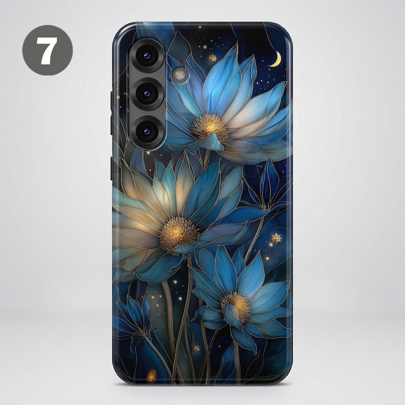 Stained Glass Floral Phone Case – Flower Art Cover for Samsung S26 Ultra S25 S24 FE S23 A17 iPhone 17 Pro Max 16 15 Plus 14 13 Pixel 10 9A image 11