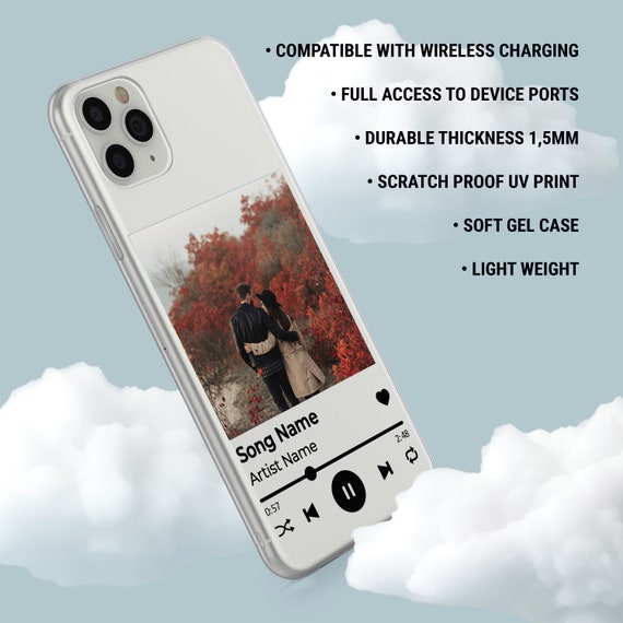 Funda personalizada para teléfono Spotify para iPhone 13 Pro [no compatible  con 13 y 13 Pro Max], cubierta personalizada para teléfono con placa de