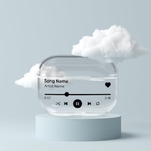 Airpods-hoesje op maat gepersonaliseerde transparante hoes geschikt voor Airpods Pro/4/3/2/1 Apple Beats Pro / Studio Buds + / Buds 2 / Live / FE